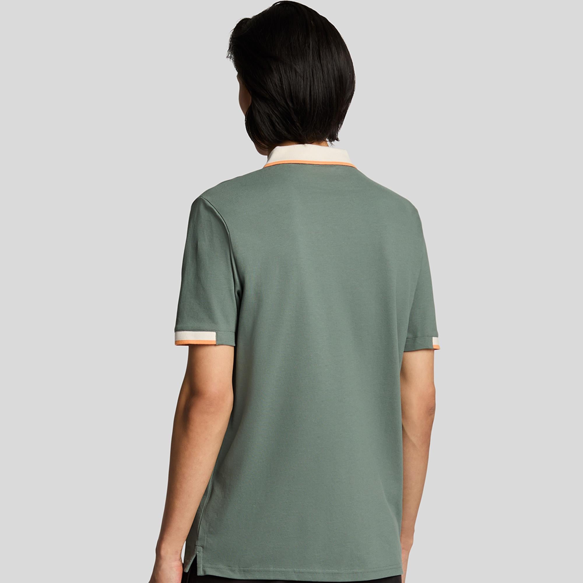 Lyle & Scott Half Tipped Mens Polo Shirt Green Mecurial